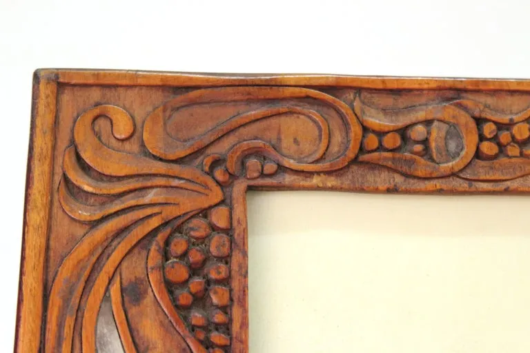 Italian Art Nouveau Picture Frame in Fruitwood and Silver Carlo Zen Attributed