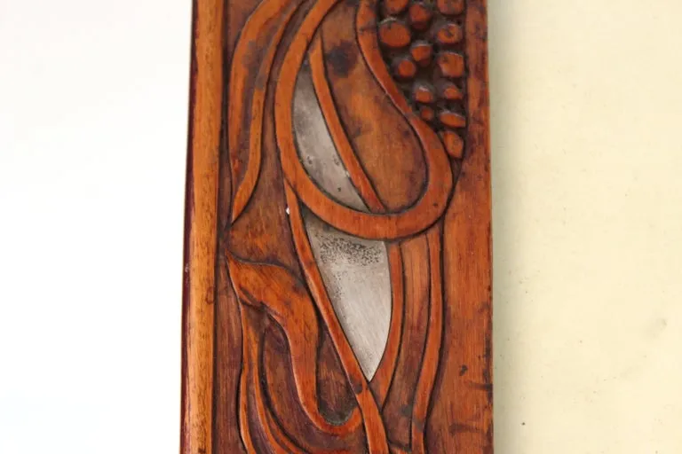 Italian Art Nouveau Picture Frame in Fruitwood and Silver Carlo Zen Attributed