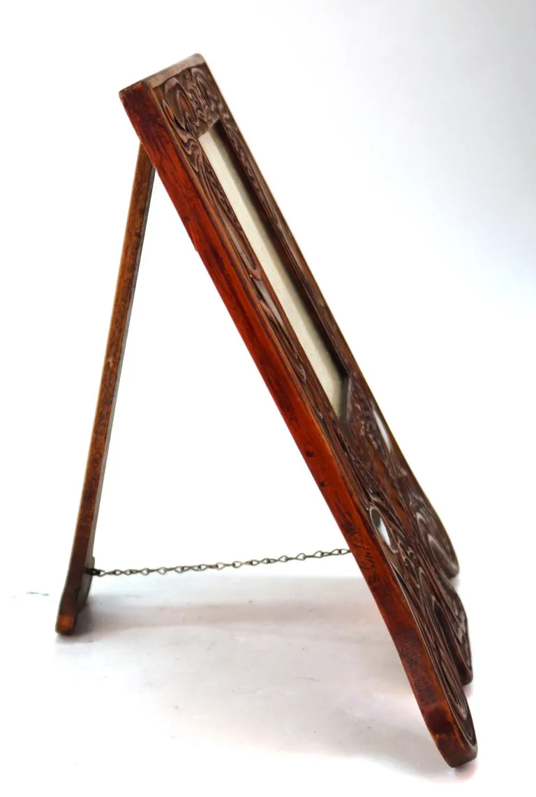 Italian Art Nouveau Picture Frame in Fruitwood and Silver Carlo Zen Attributed