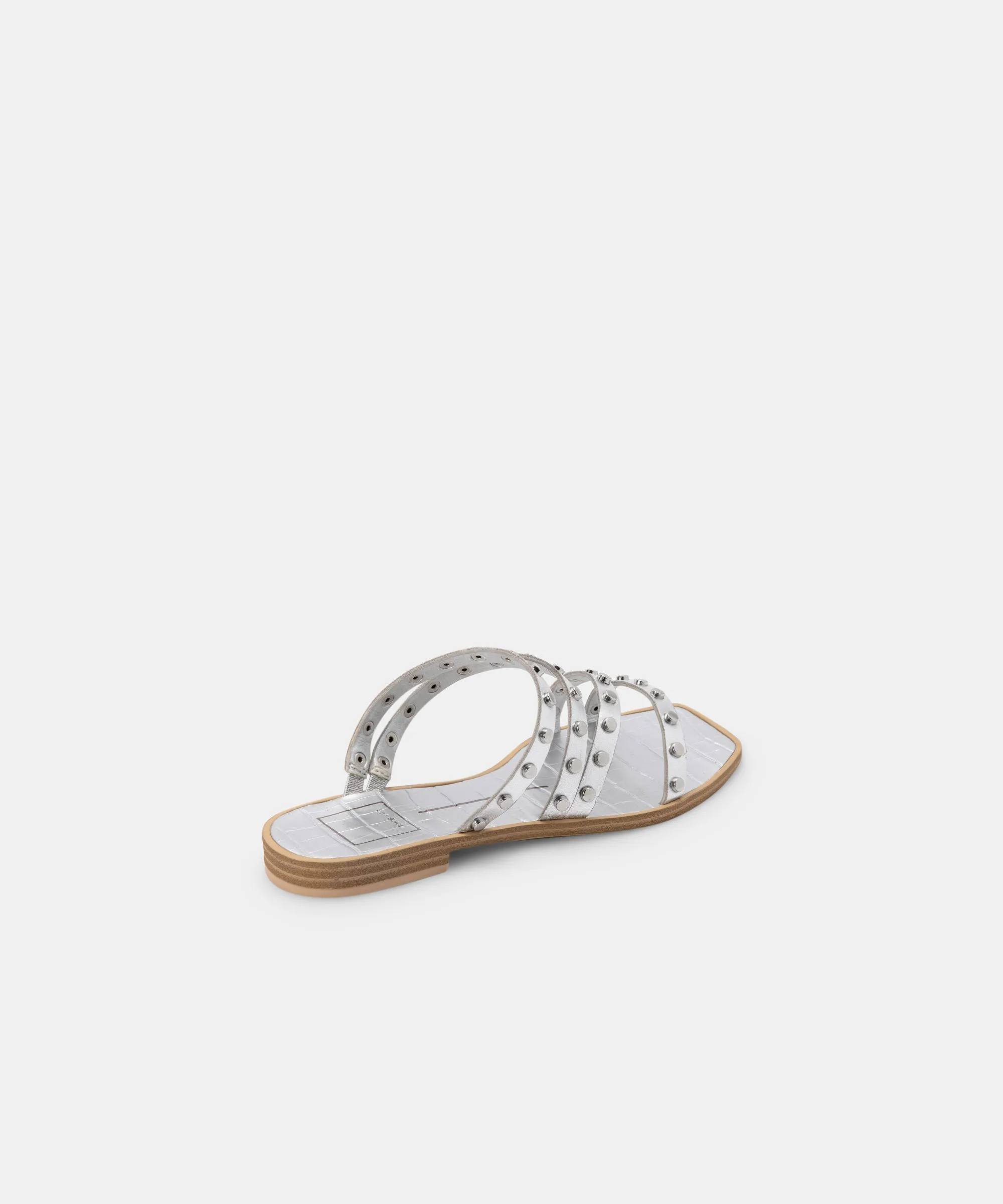 IZABEL WIDE STUDDED SANDALS SILVER METALLIC STELLA