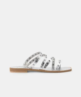 IZABEL WIDE STUDDED SANDALS SILVER METALLIC STELLA