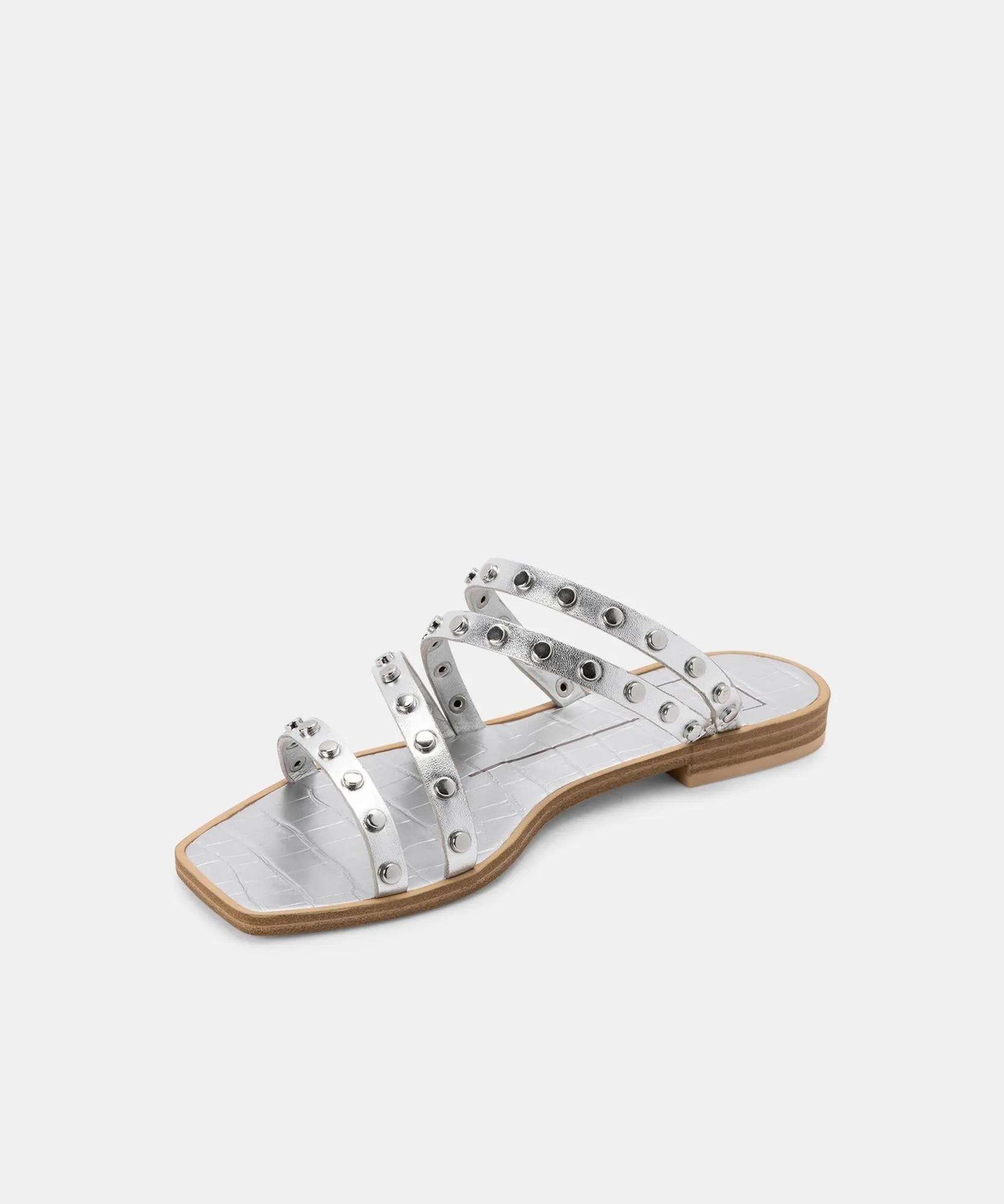 IZABEL WIDE STUDDED SANDALS SILVER METALLIC STELLA