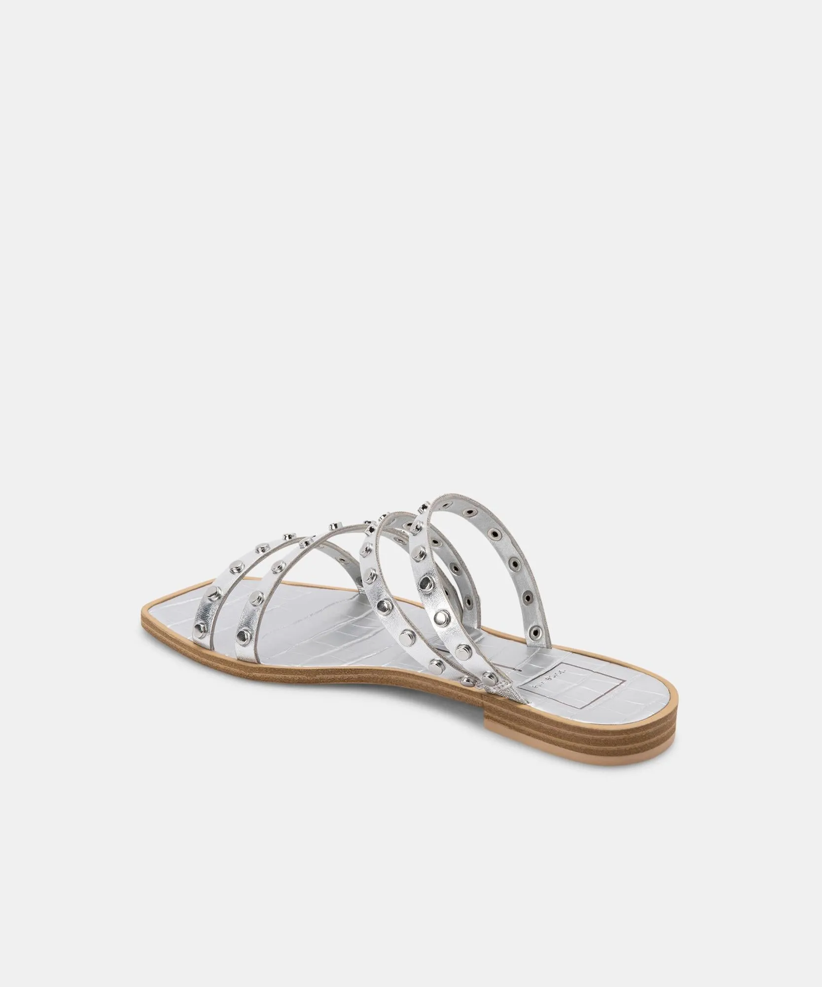 IZABEL WIDE STUDDED SANDALS SILVER METALLIC STELLA