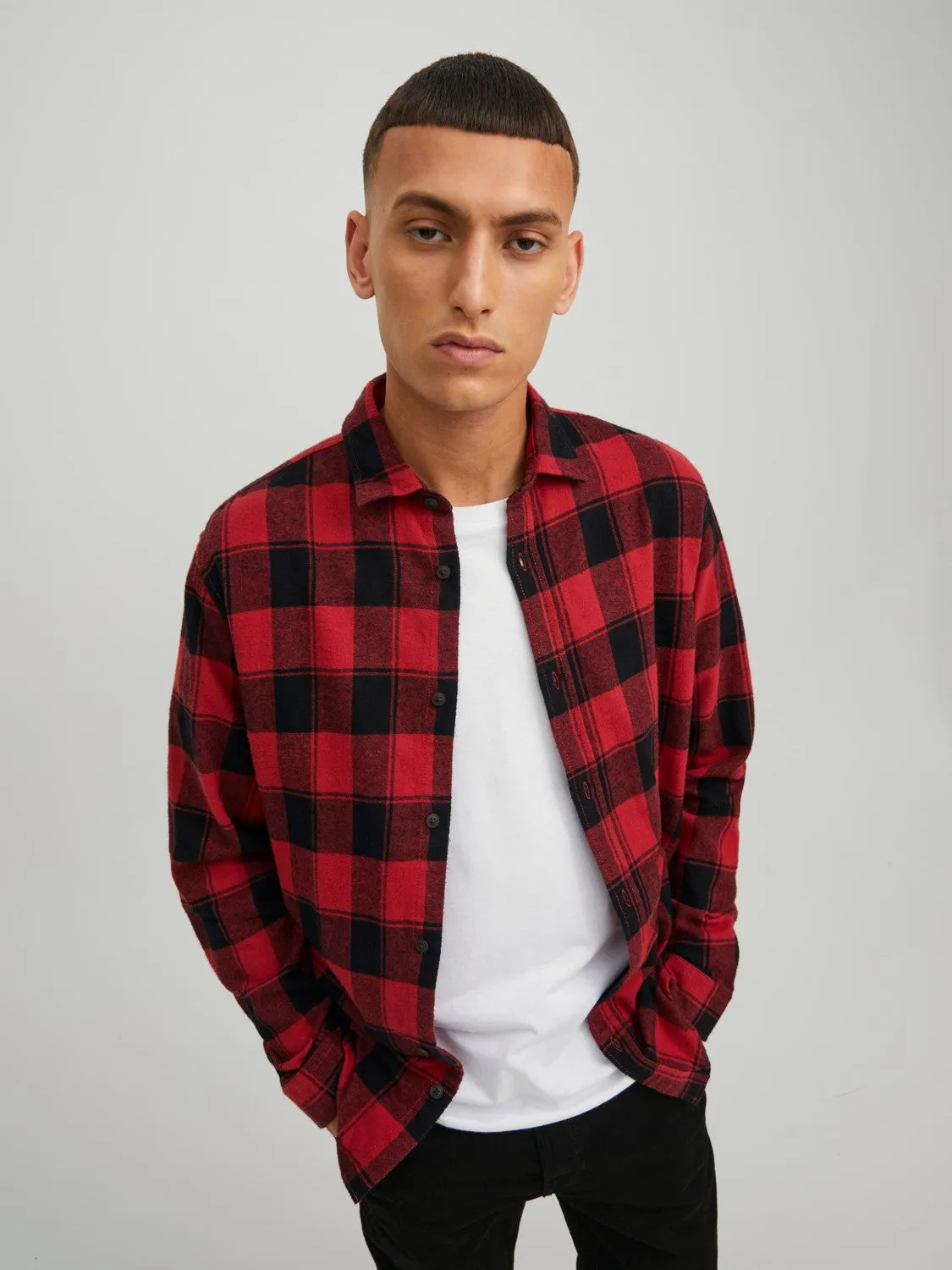 Jack & Jones Mens Shirt 'JJ Plain' Autumn Buffalo Check