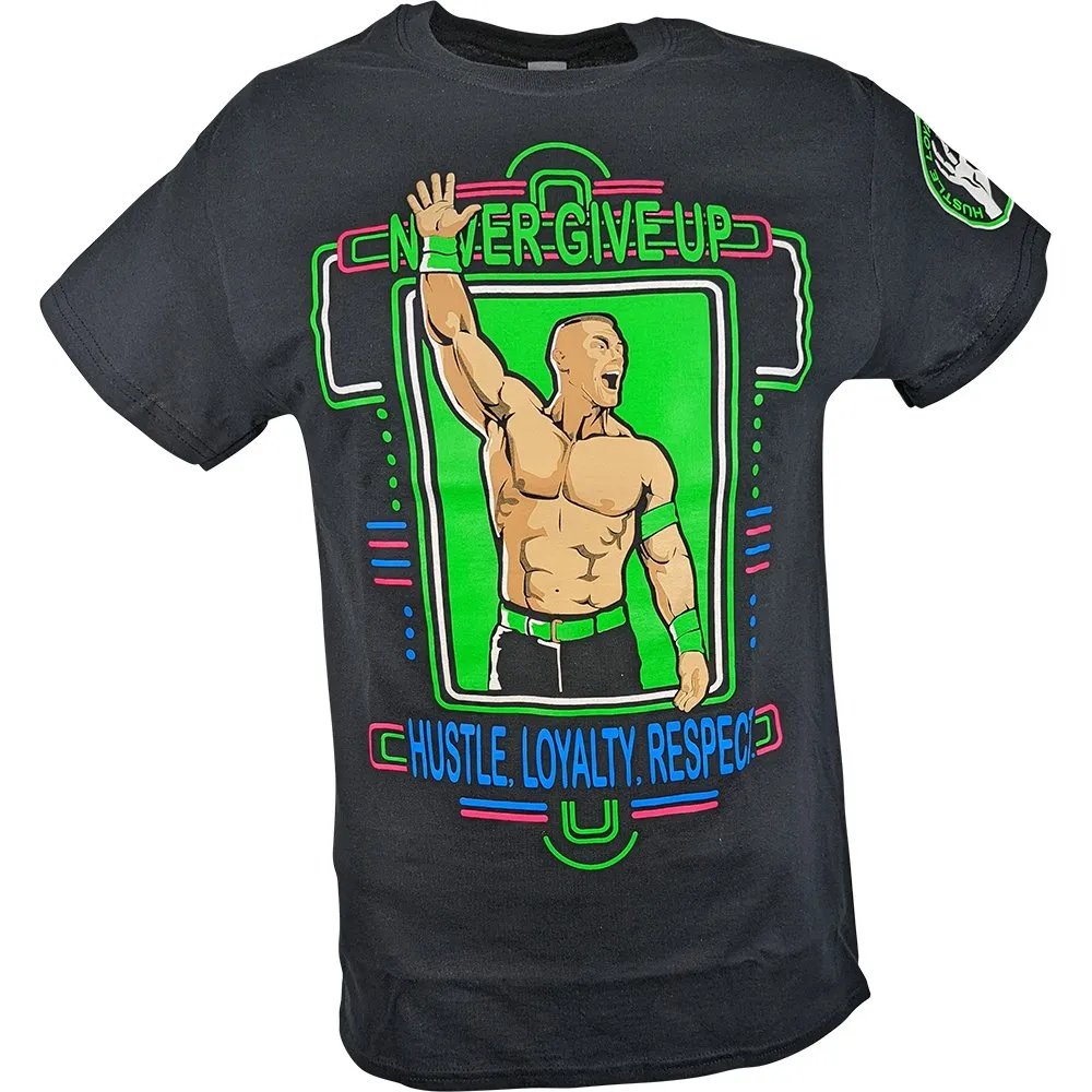 John Cena Neon Green Never Give Up Mens T-Shirt