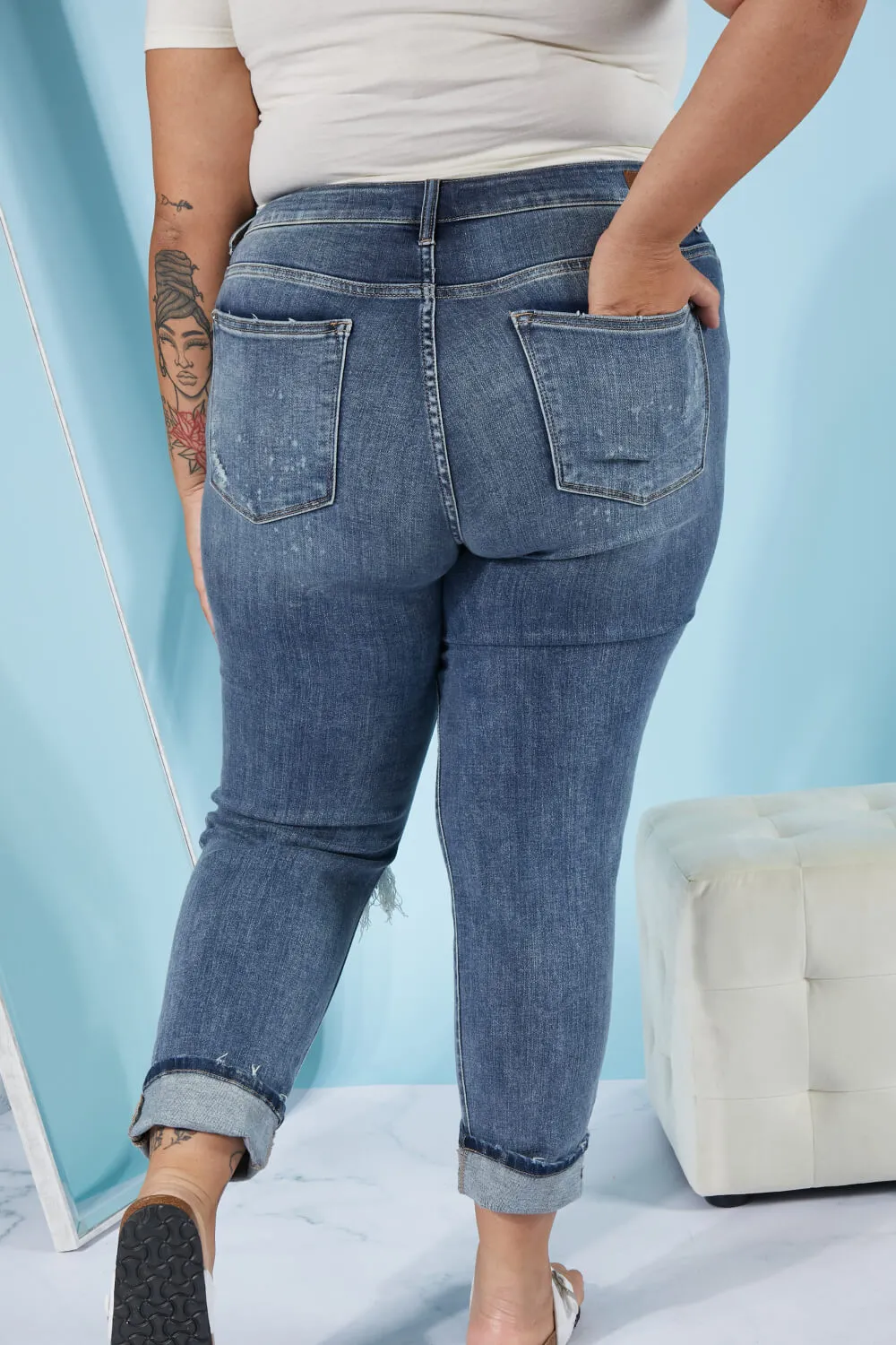 Judy Blue, Bleach Splash Boyfriend Jeans