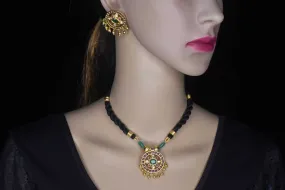 Kempu Black Dori Necklace By Asp Fashion Jewellery