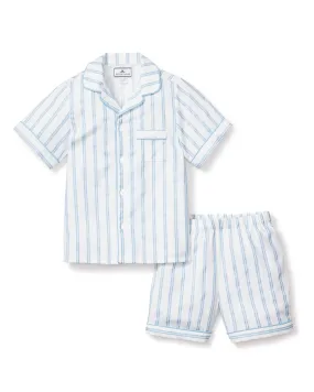 Kid's Twill Pajama Short Set | Periwinkle Stripe