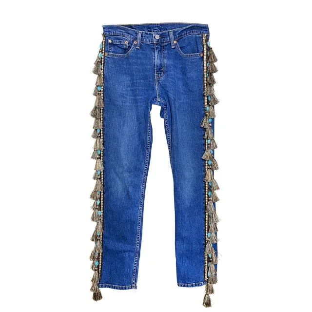 LEVIS Bead Fringe Jeans