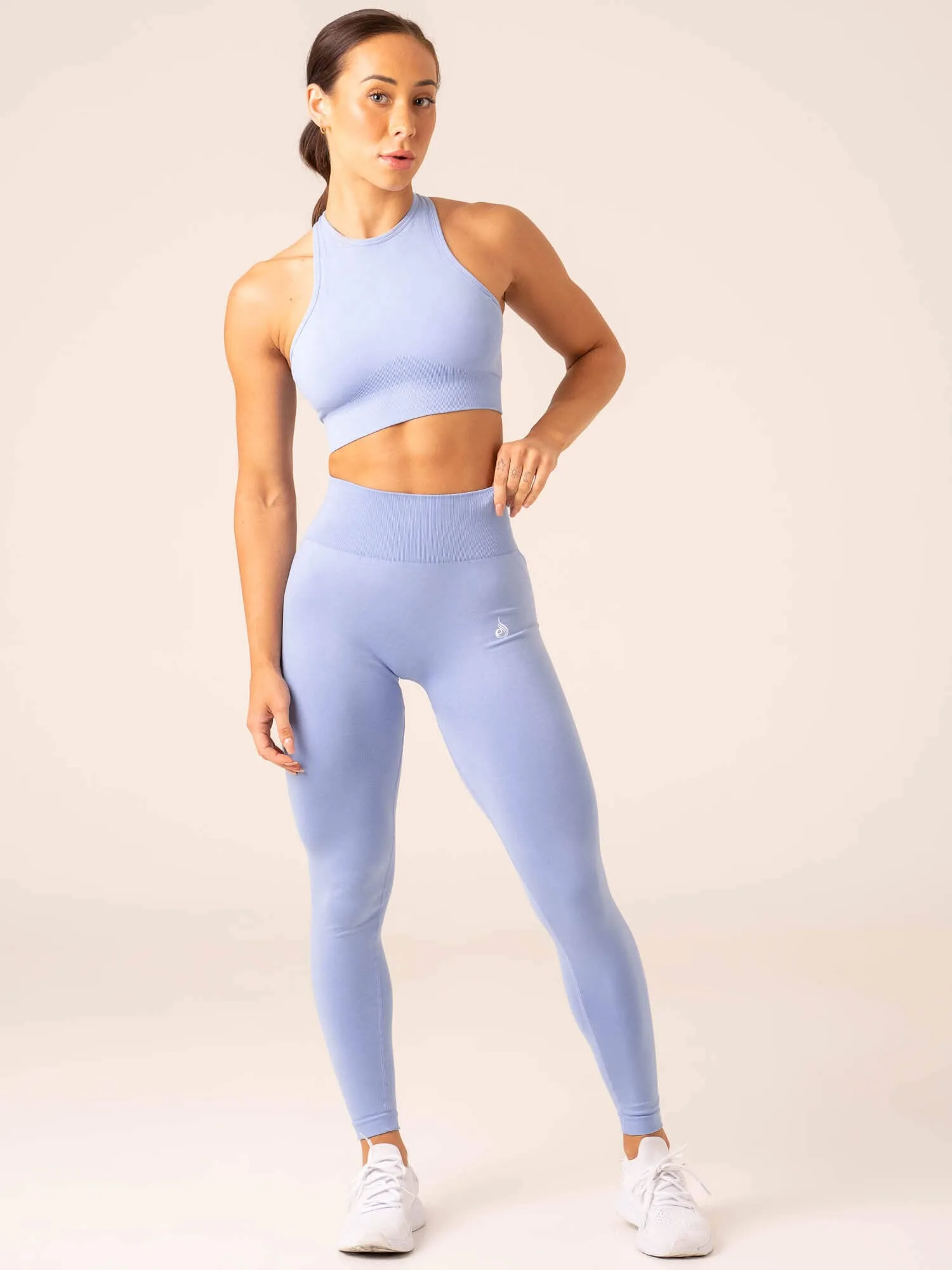 Lift Seamless High Neck Sports Bra - Cornflower Blue