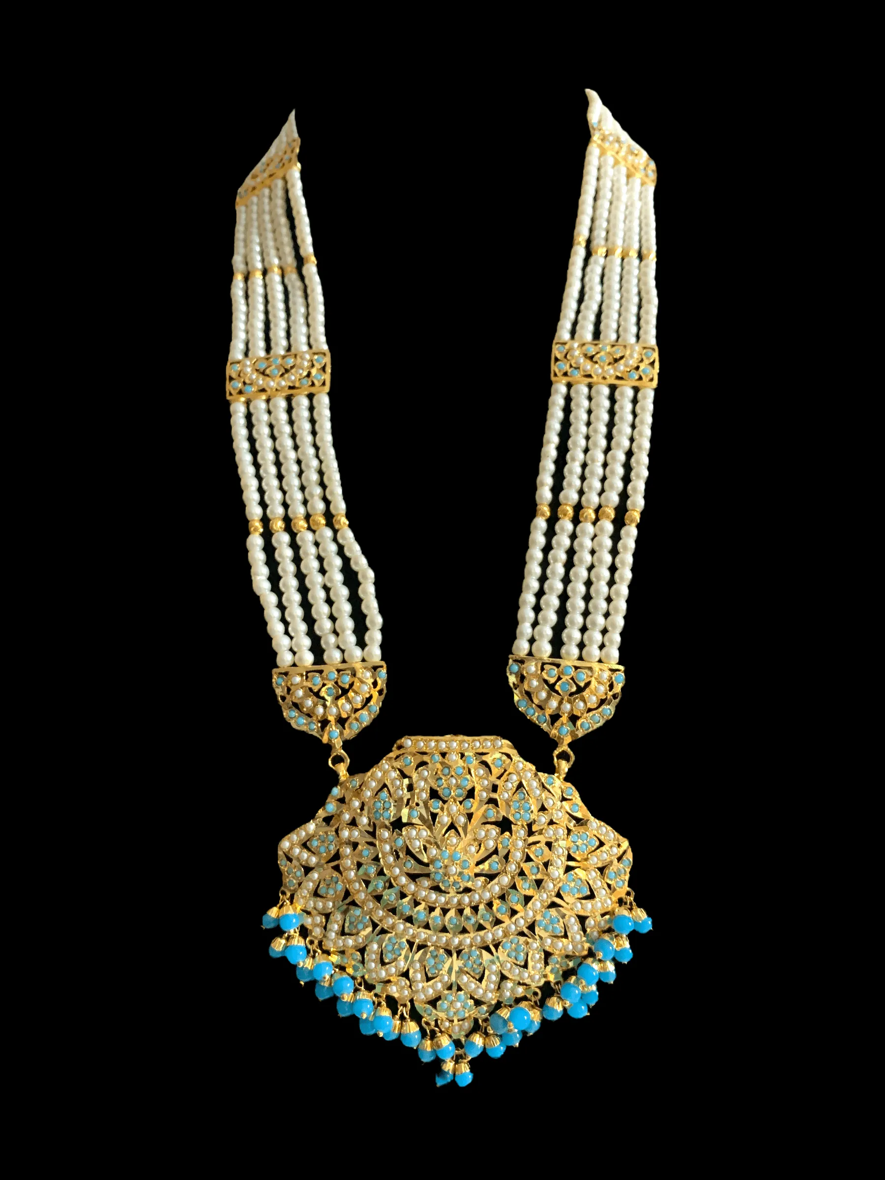 LN17 Jia Punjabi rani haar in turquoise / feroza ( READY TO SHIP  )