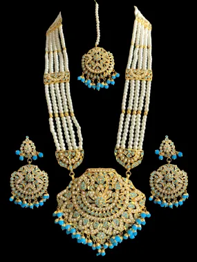 LN17 Jia Punjabi rani haar in turquoise / feroza ( READY TO SHIP  )