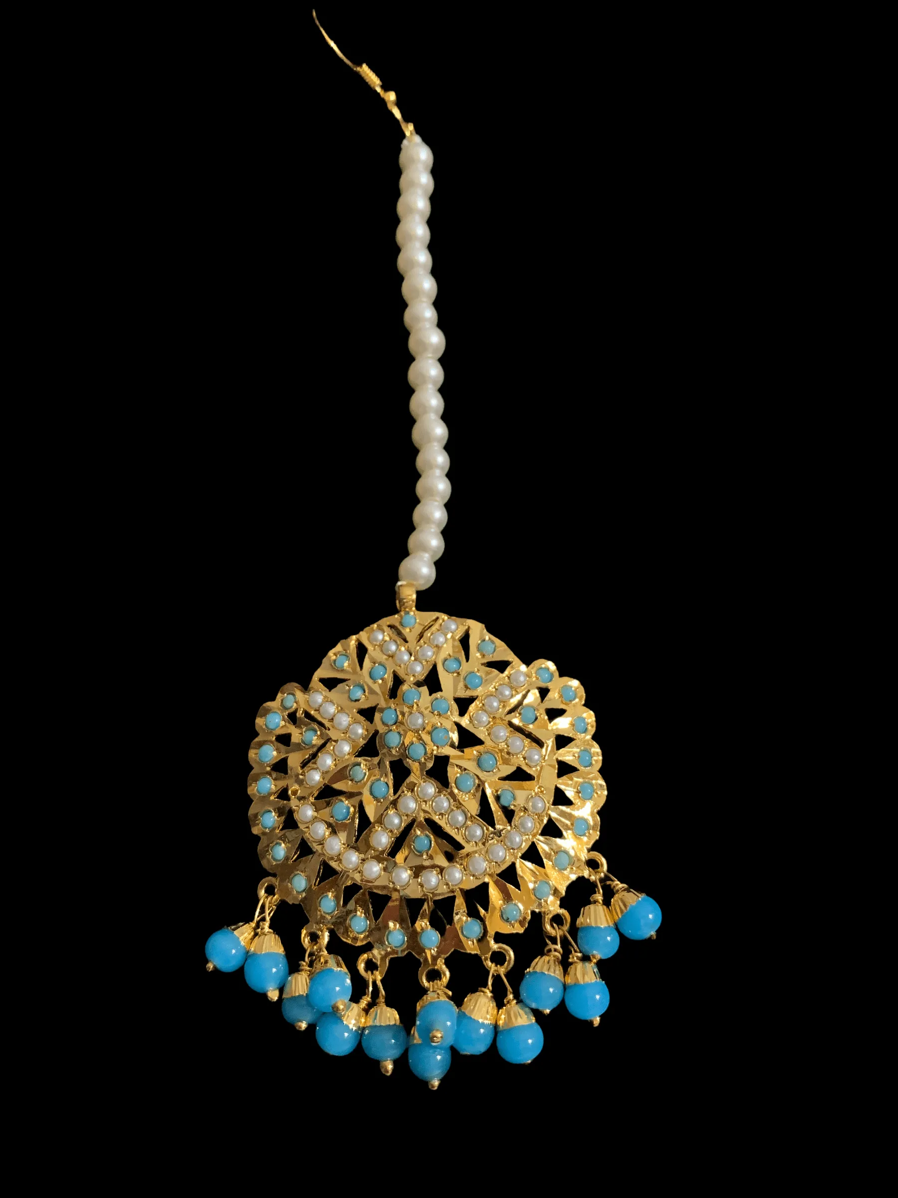 LN17 Jia Punjabi rani haar in turquoise / feroza ( READY TO SHIP  )