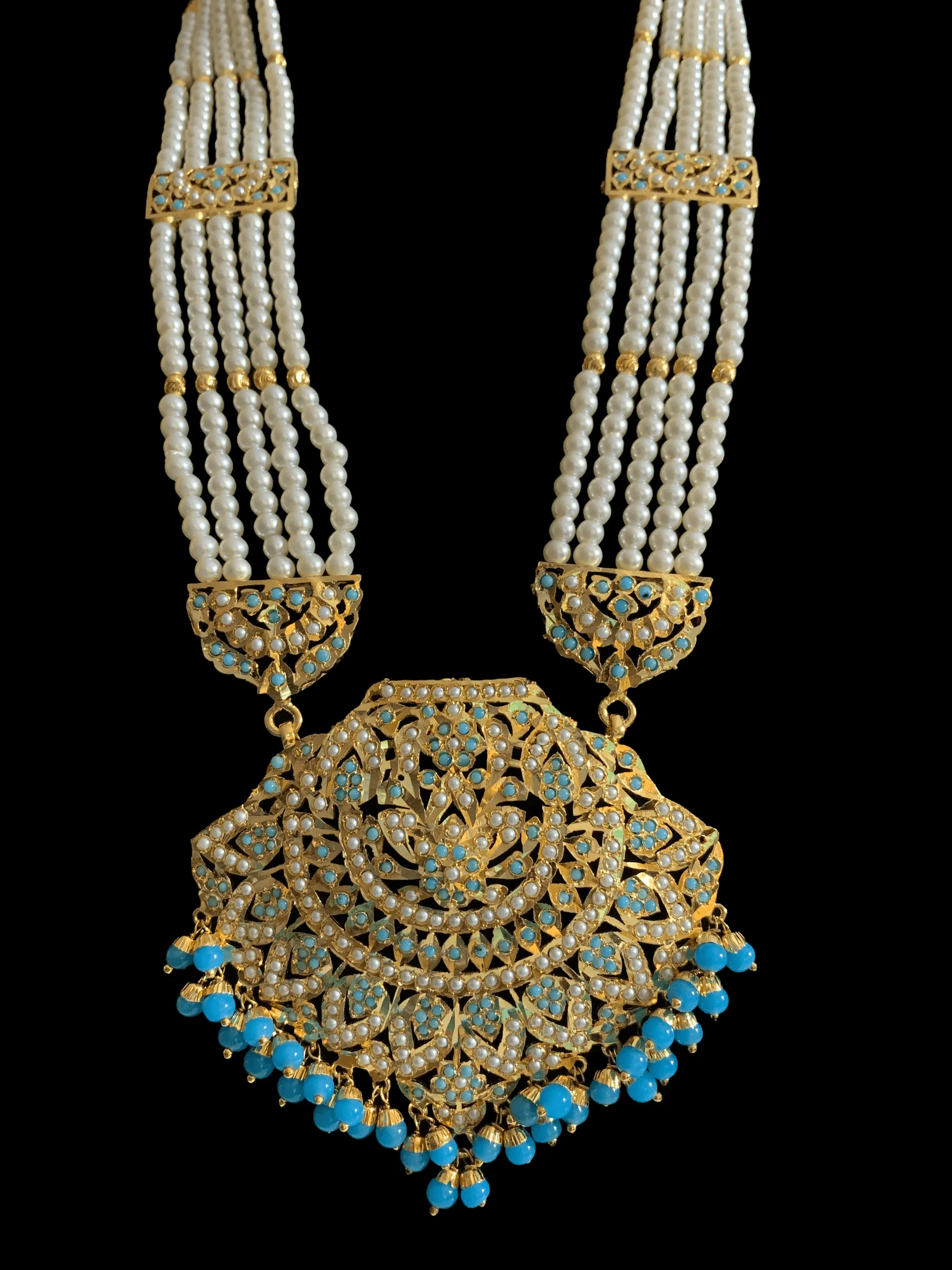 LN17 Jia Punjabi rani haar in turquoise / feroza ( READY TO SHIP  )