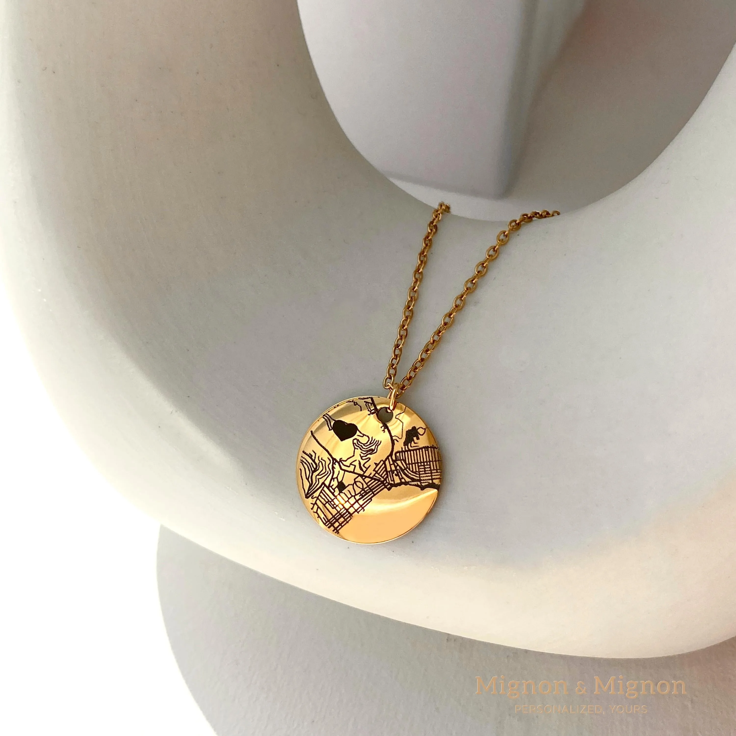 Map Coin Necklace