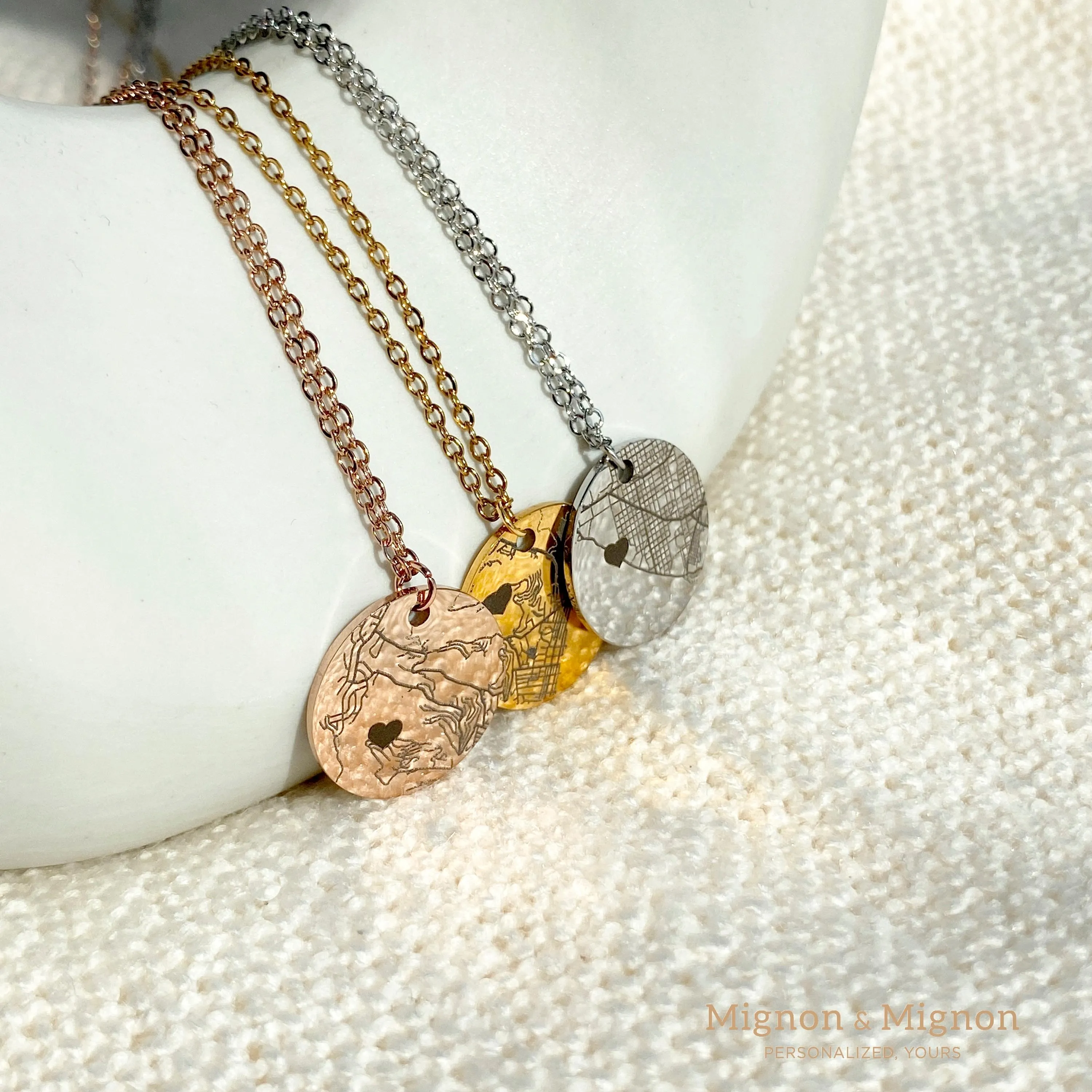 Map Coin Necklace