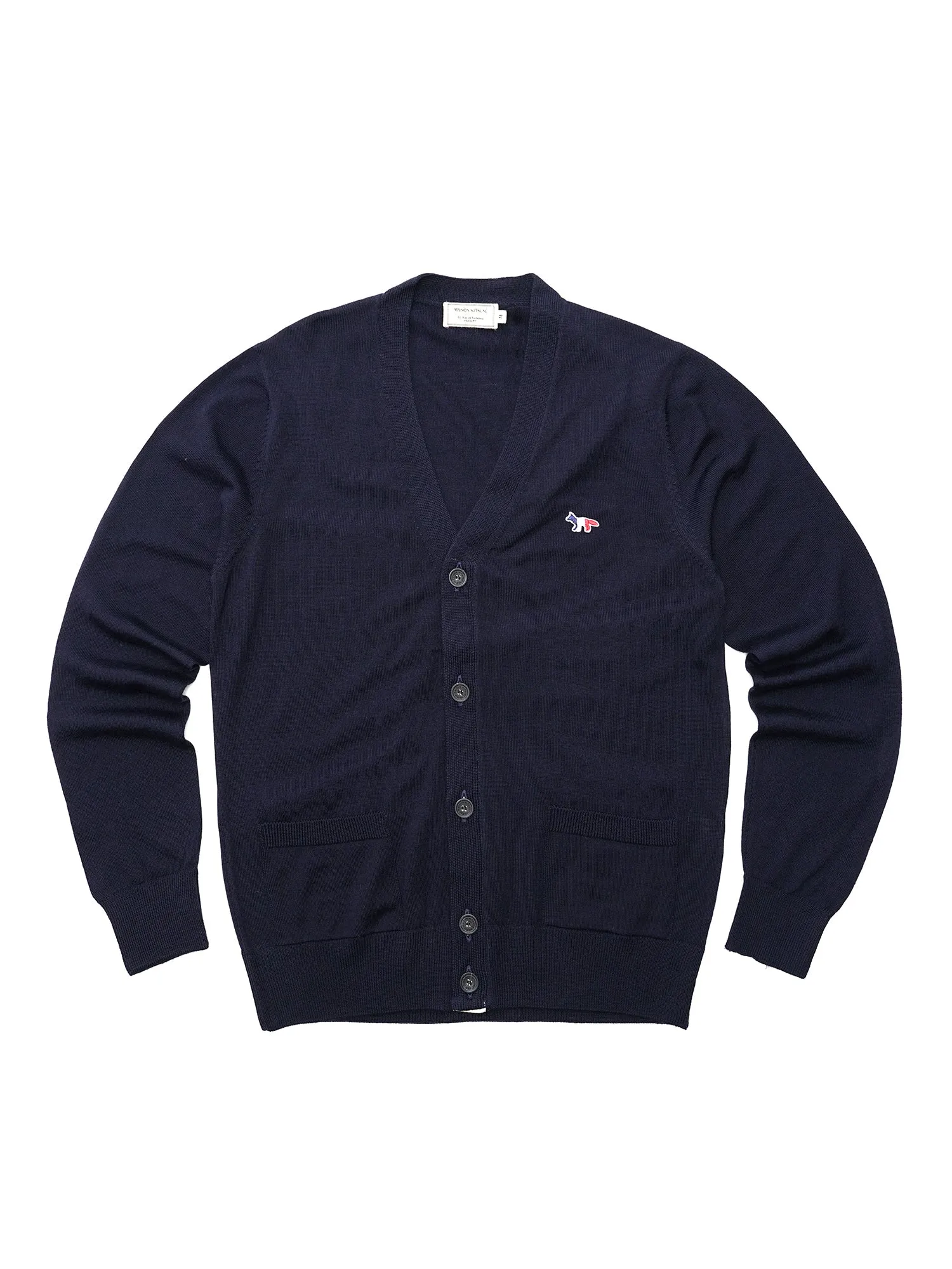 M_CLASSIC CARDIGAN TRICOLOR FOX PATCH_NAVY