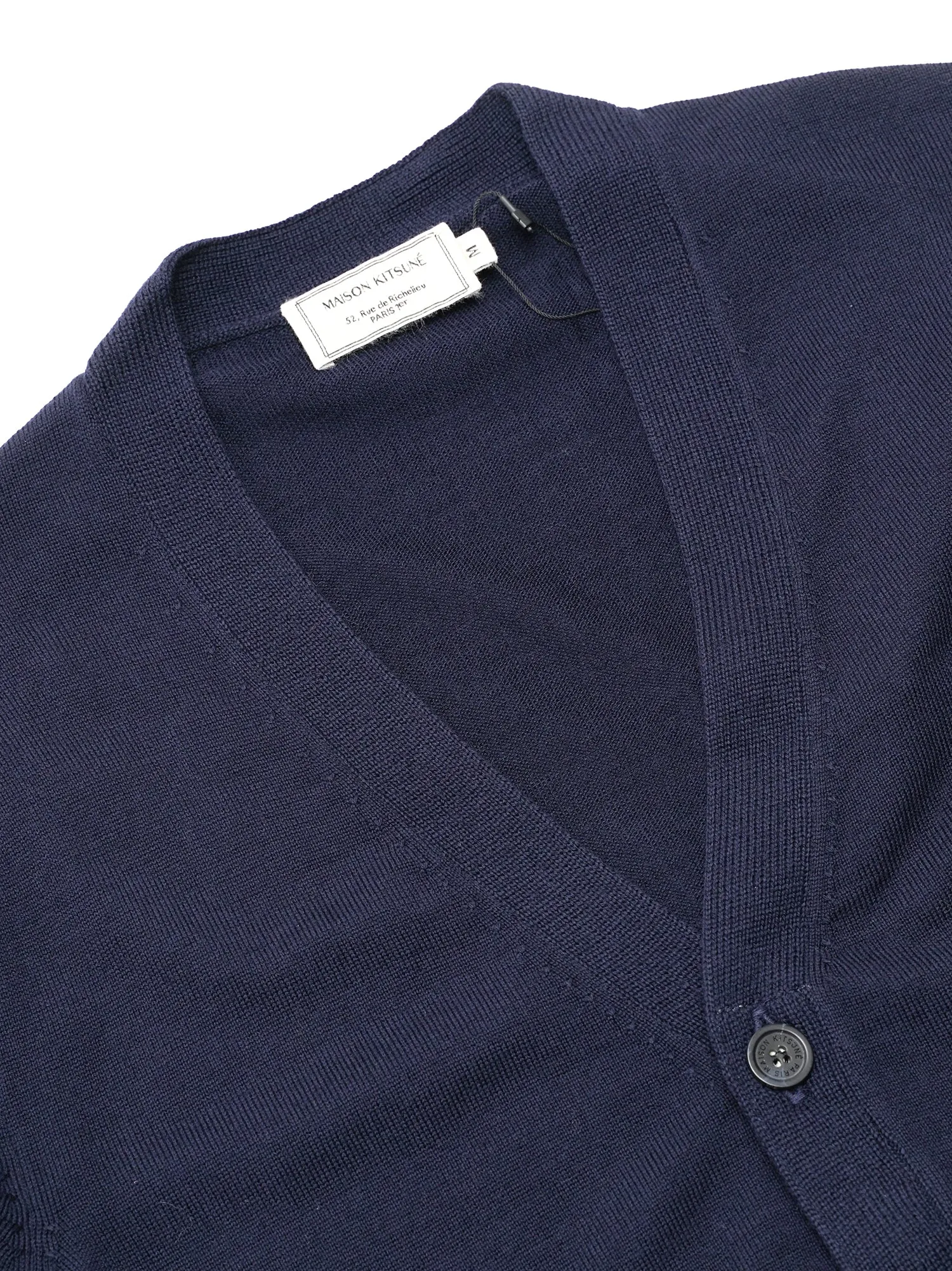 M_CLASSIC CARDIGAN TRICOLOR FOX PATCH_NAVY