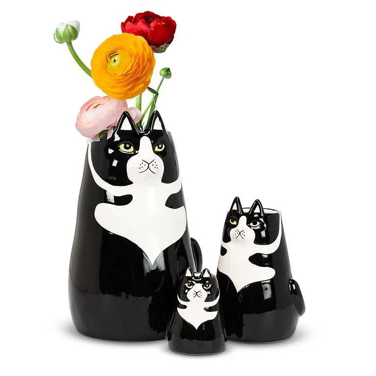 MEDIUM SITTING CAT VASE 5"H