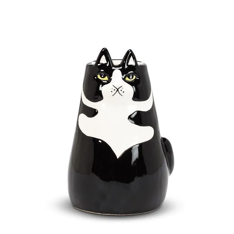 MEDIUM SITTING CAT VASE 5"H