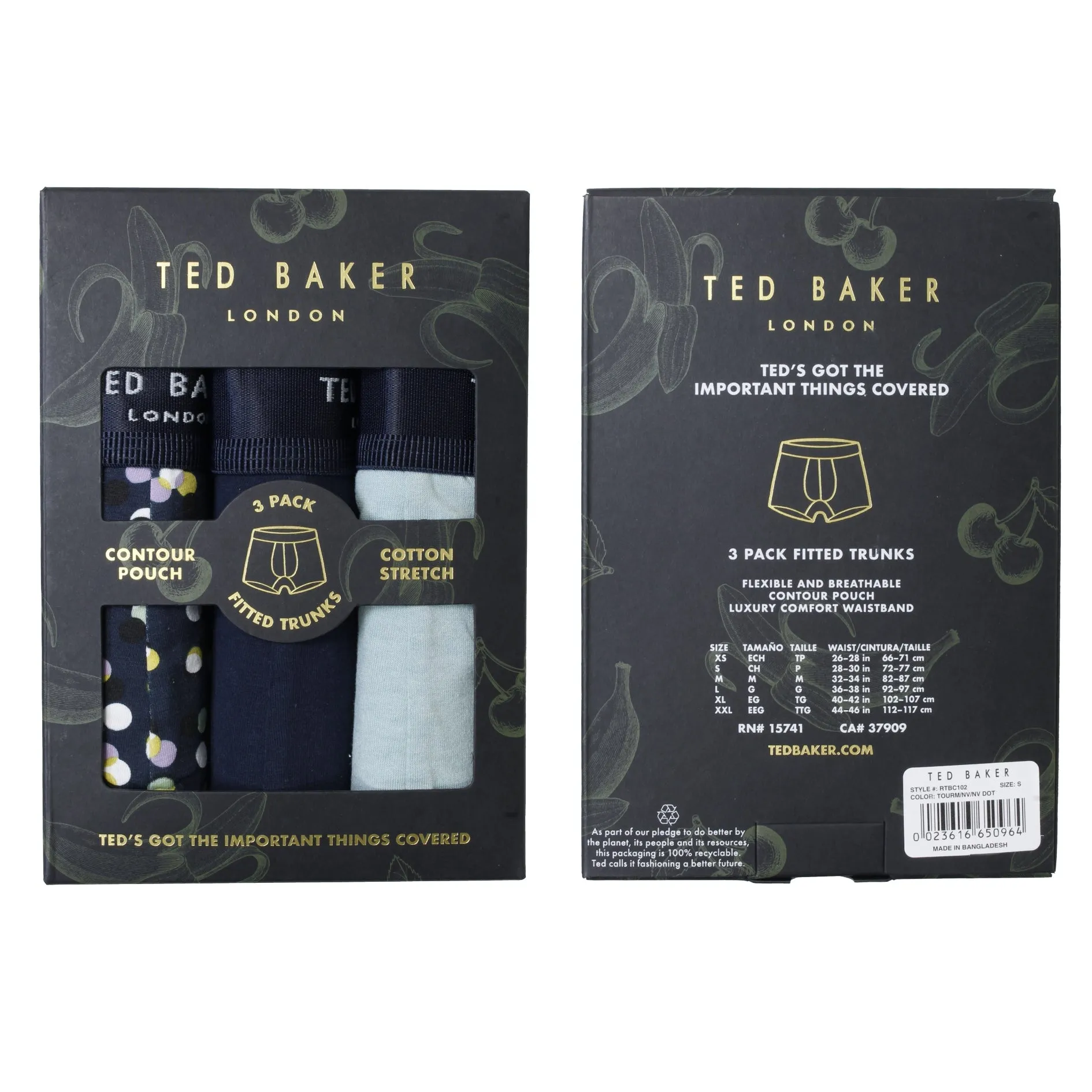 Mens Ted Baker Fashion Boxer Trunks (3-Pack)