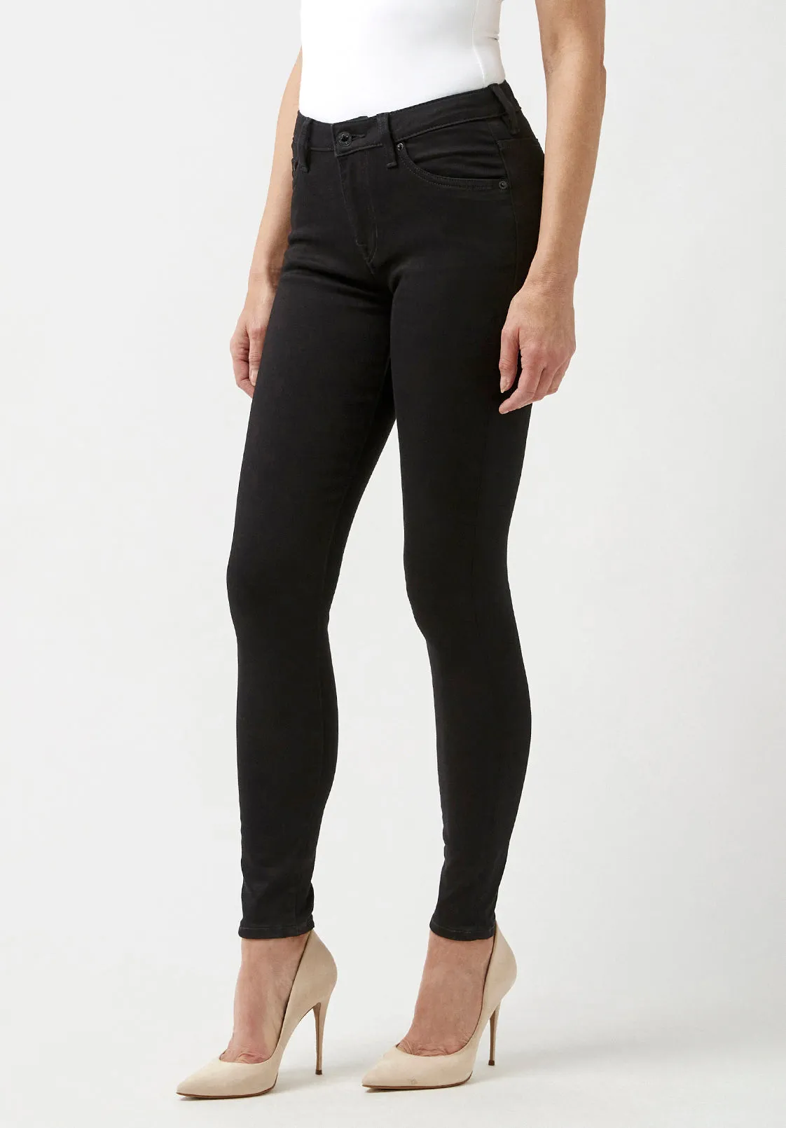 Mid Rise Skinny Alexa Women's Jeans in Black - BL15672