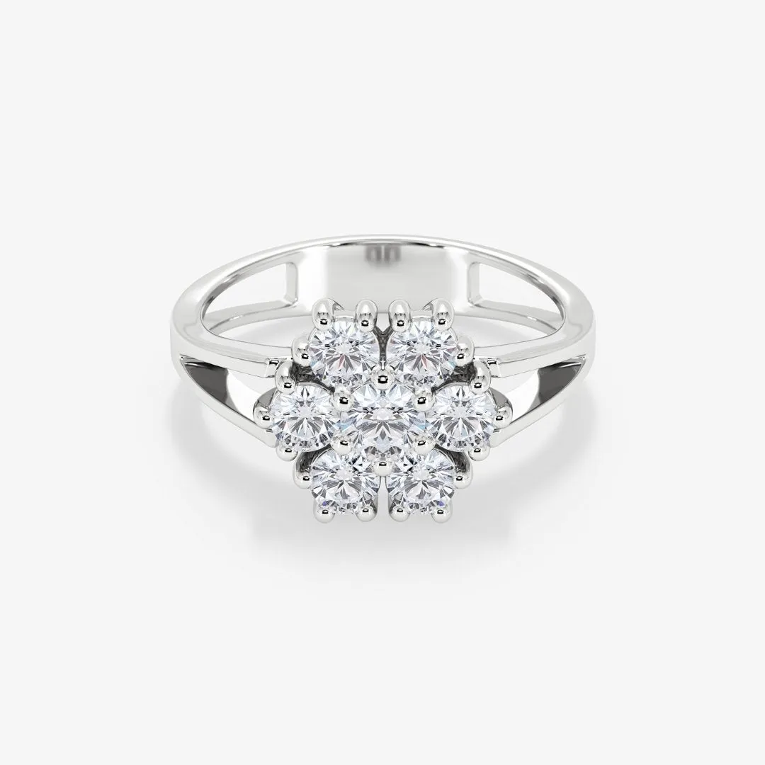 Miriam Floral Ring 18K White Gold (big)