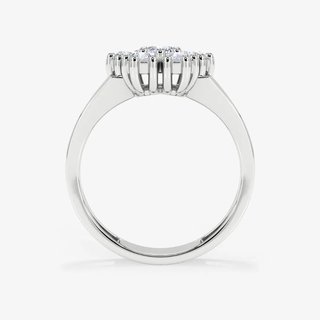 Miriam Floral Ring 18K White Gold (big)