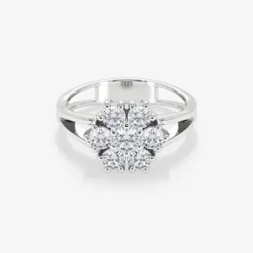 Miriam Floral Ring 18K White Gold (big)