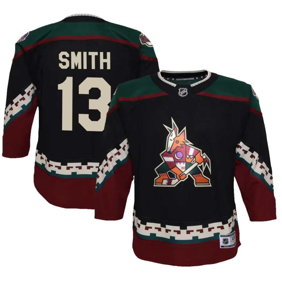 Nathan Smith Arizona Coyotes Youth 2021/22 Home Replica Jersey - Black