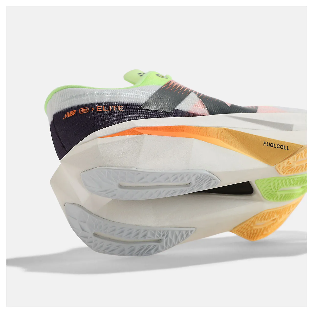 New Balance FuelCell SuperComp Elite v4 (Womens) - White with bleached lime glo and hot mango