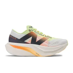 New Balance FuelCell SuperComp Elite v4 (Womens) - White with bleached lime glo and hot mango