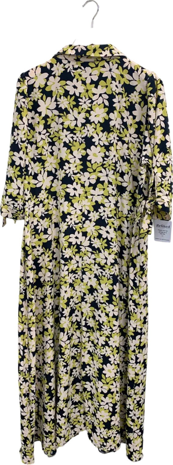 New Look Black Floral Print X Shirt Dress UK Size 20