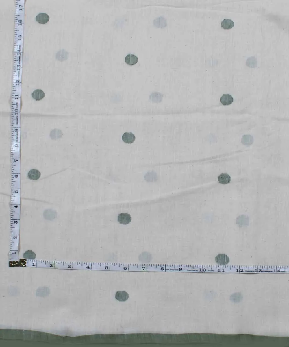 Off white round motif handloom fabric