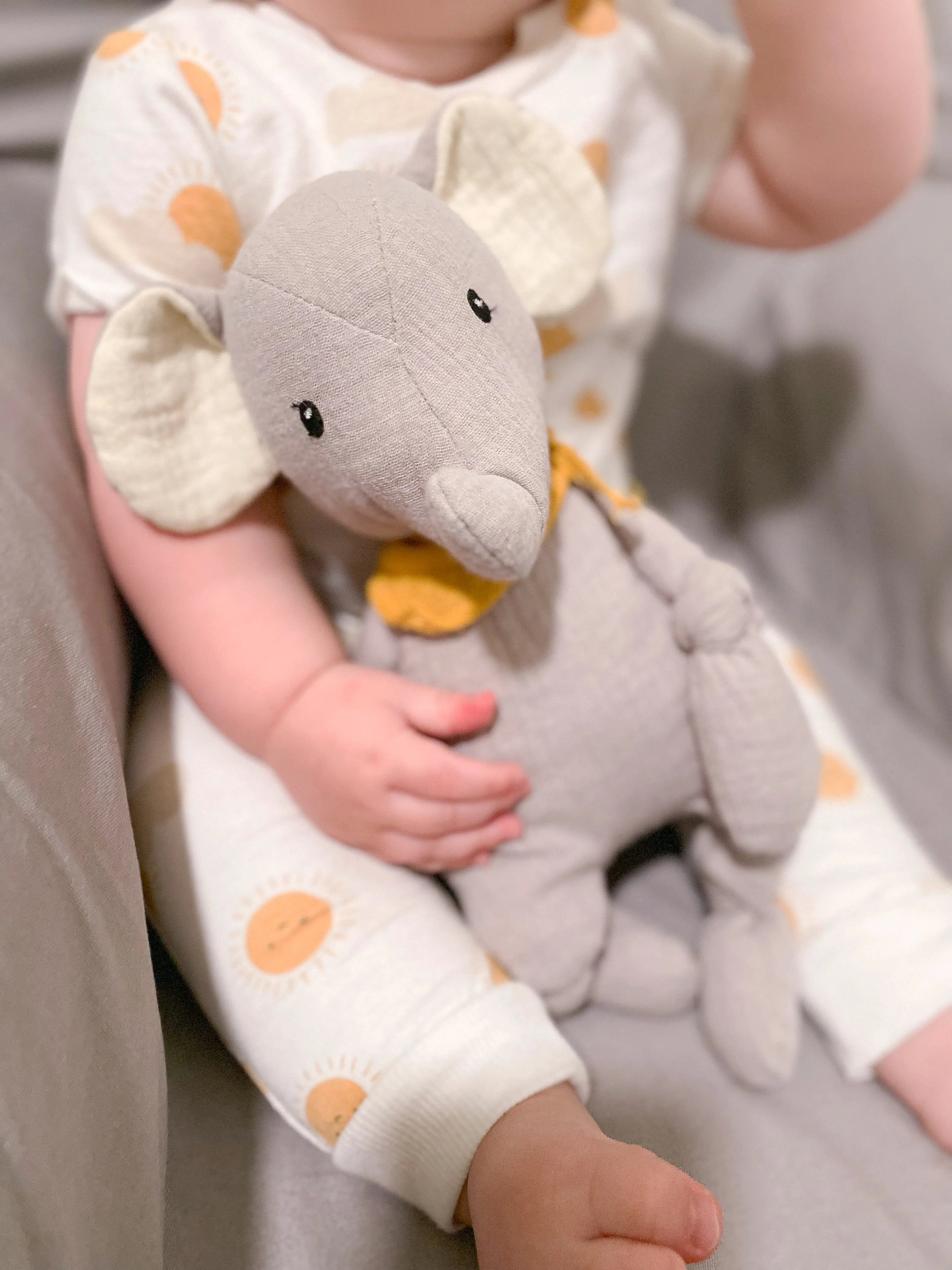 Ozzy Elephant Muslin Knotted Soft Doll