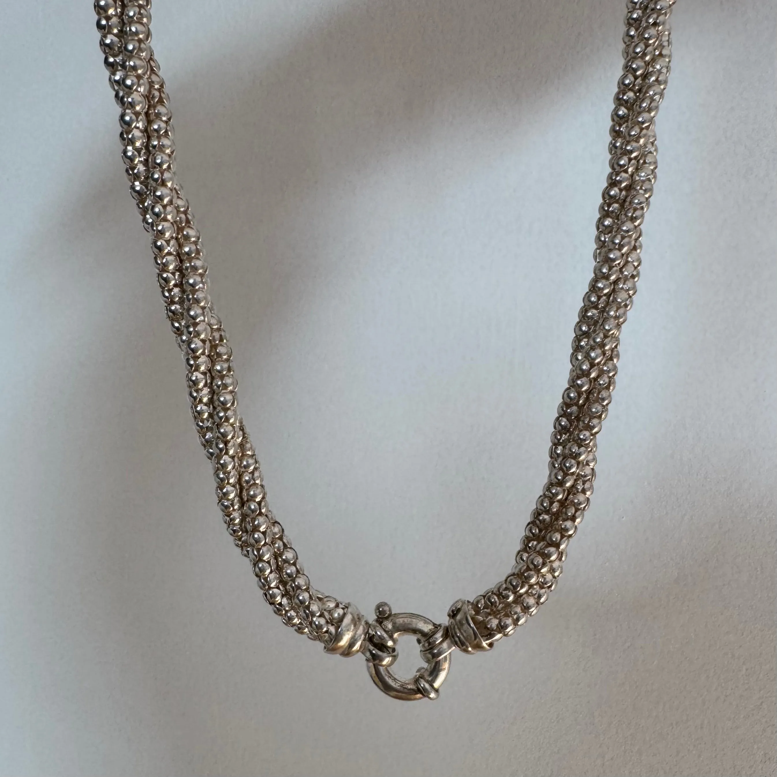 P R E - L O V E D // twisty delight / sterling silver twisted popcorn chain necklace / 19, 41g