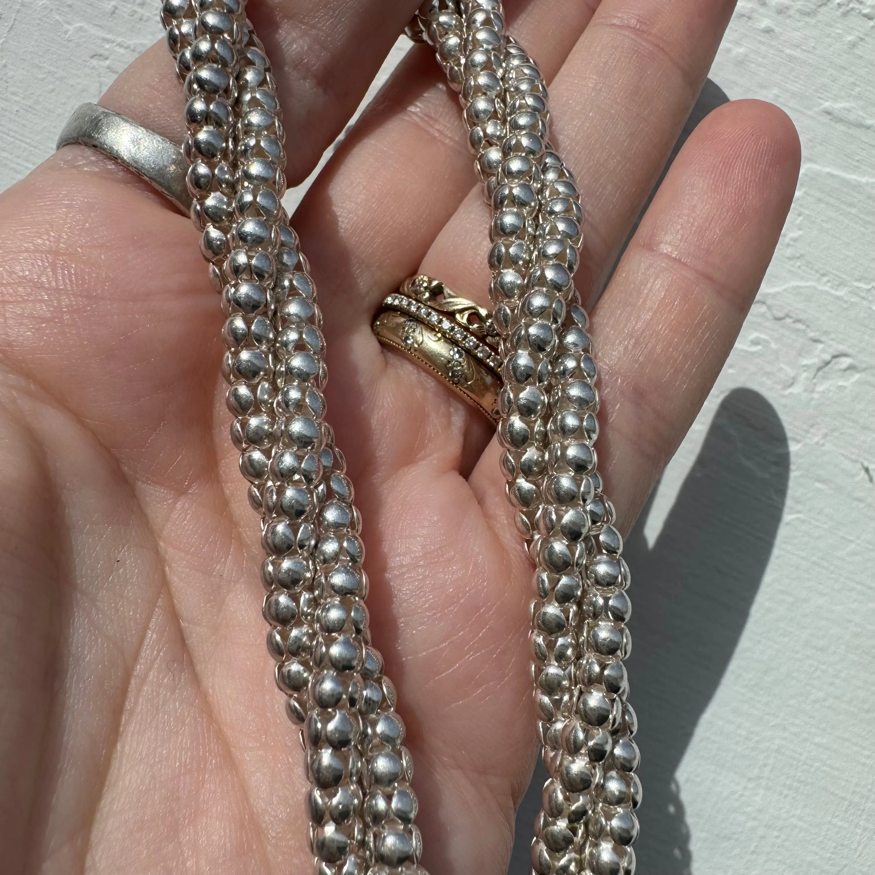 P R E - L O V E D // twisty delight / sterling silver twisted popcorn chain necklace / 19, 41g