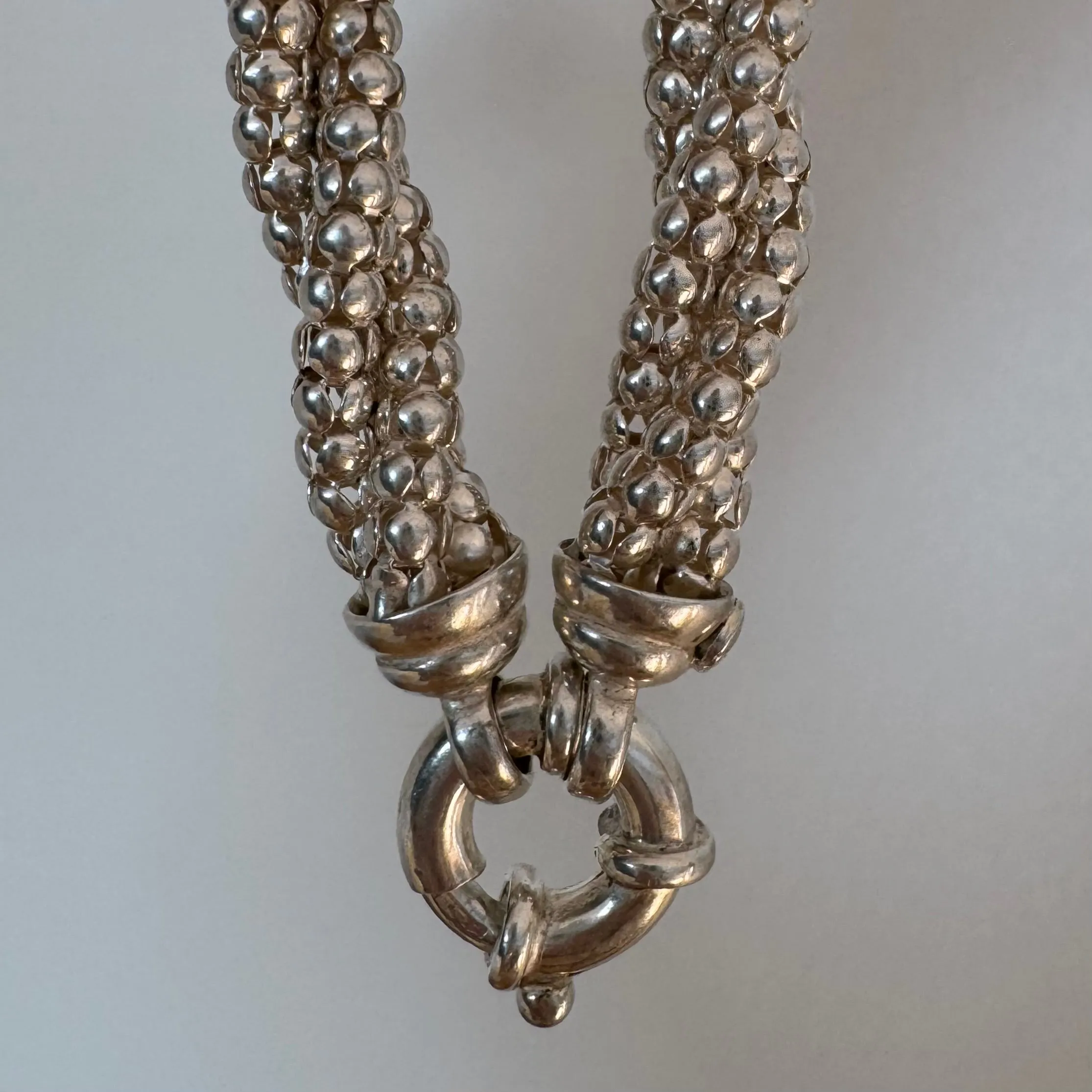 P R E - L O V E D // twisty delight / sterling silver twisted popcorn chain necklace / 19, 41g