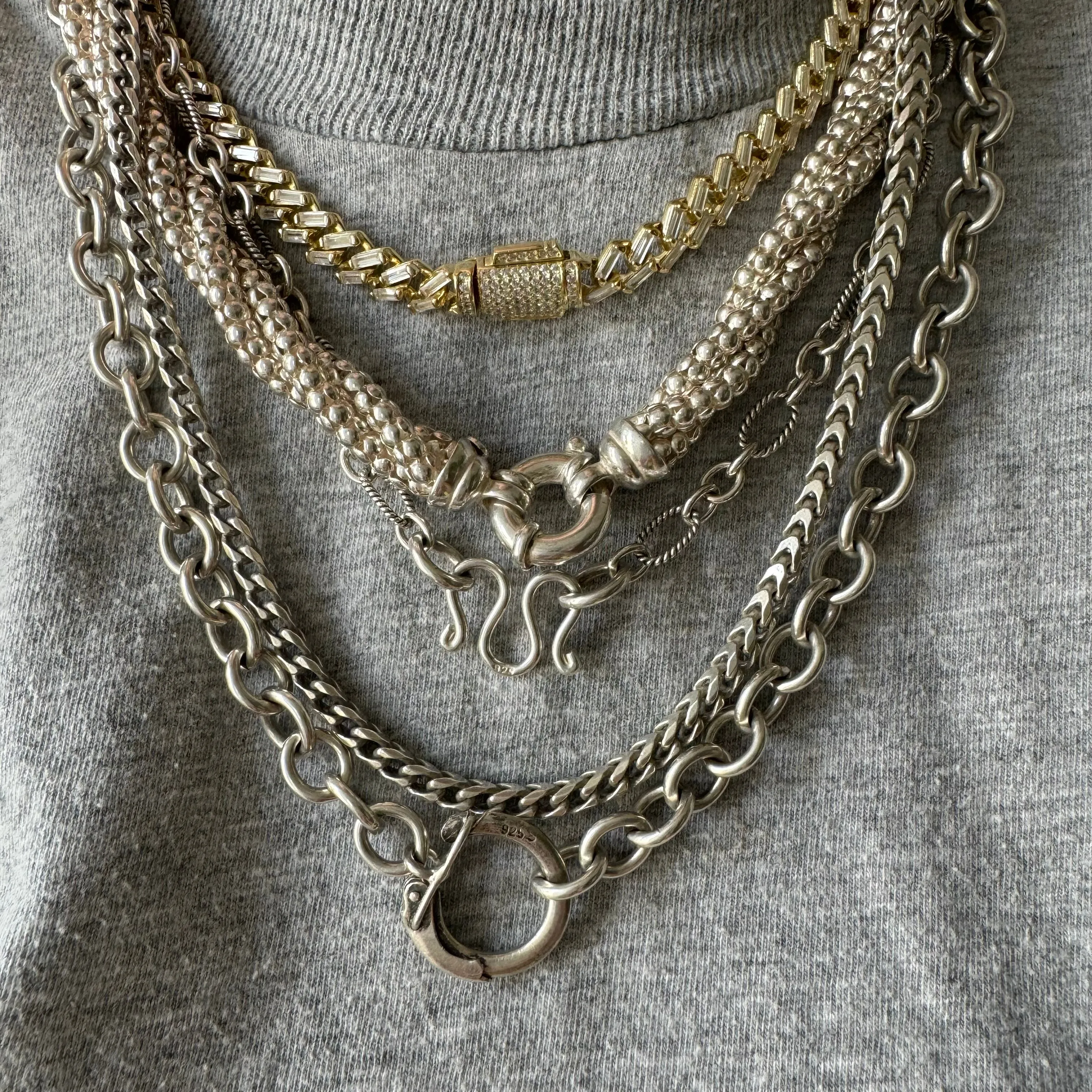 P R E - L O V E D // twisty delight / sterling silver twisted popcorn chain necklace / 19, 41g