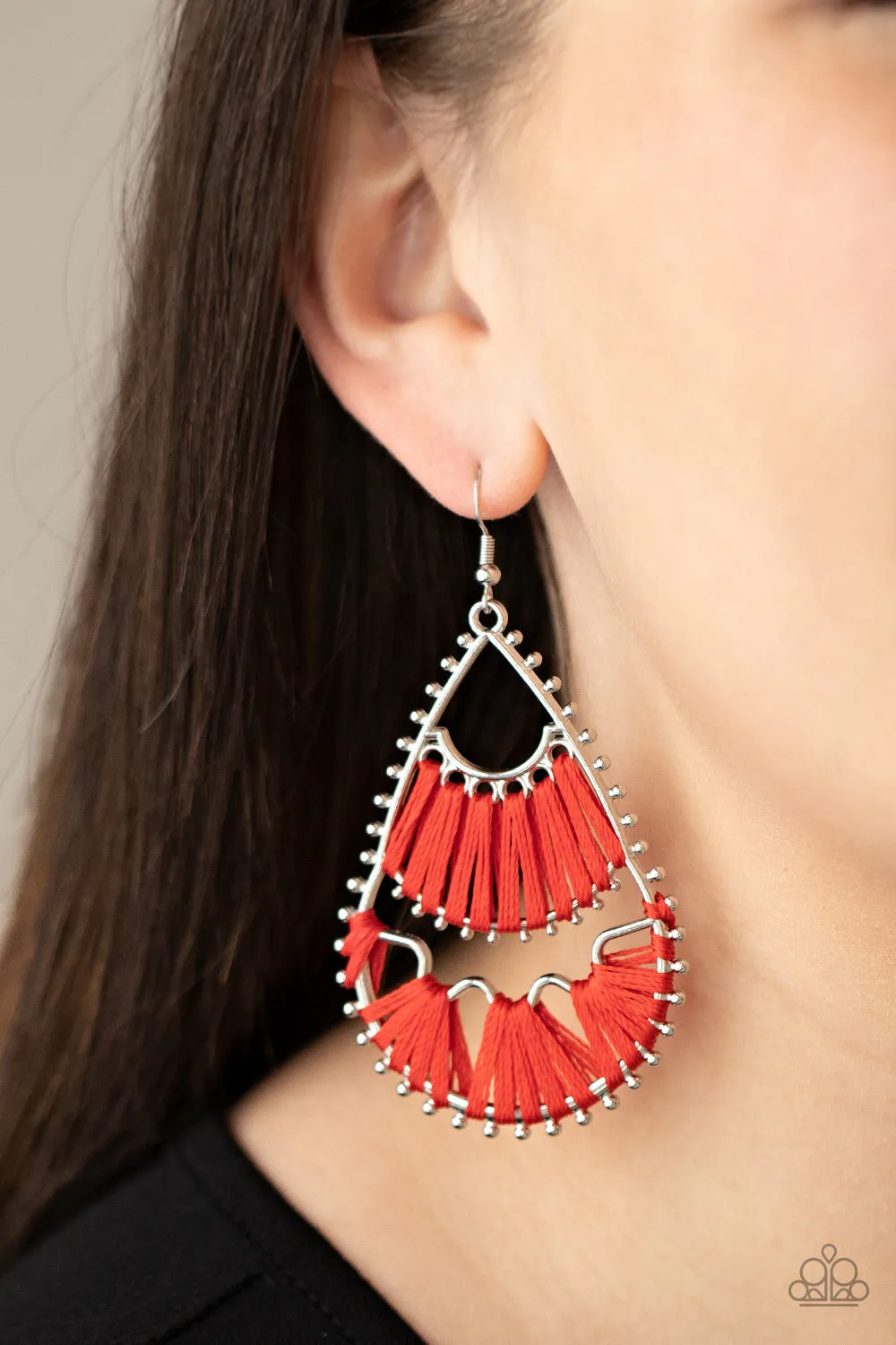 Paparazzi Earring ~ Samba Scene - Red