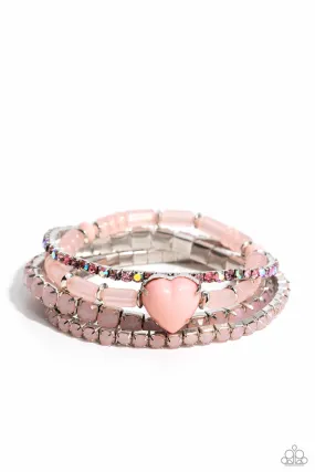 Paparazzi True Loves Theme Pink Bracelet