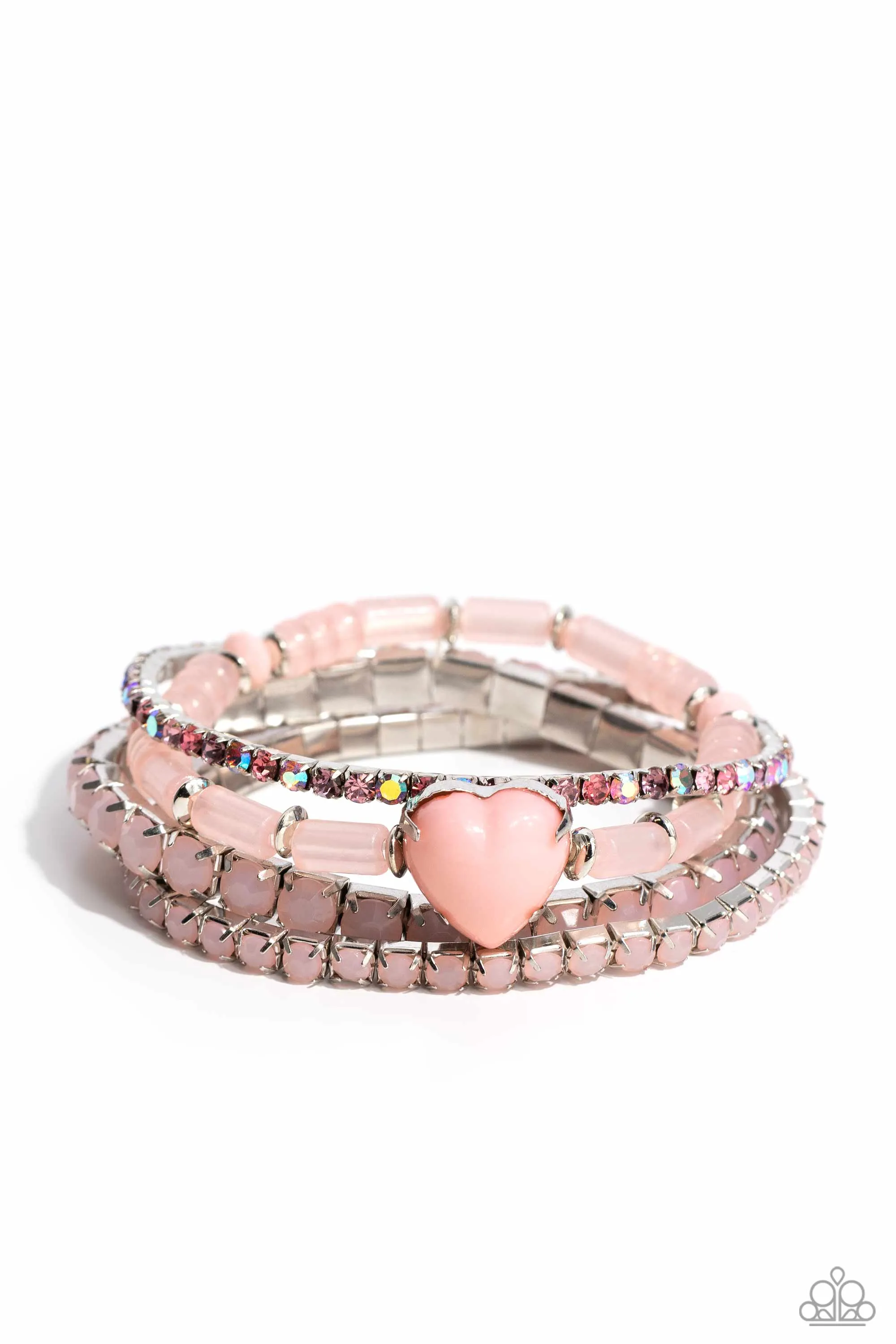 Paparazzi True Loves Theme Pink Bracelet