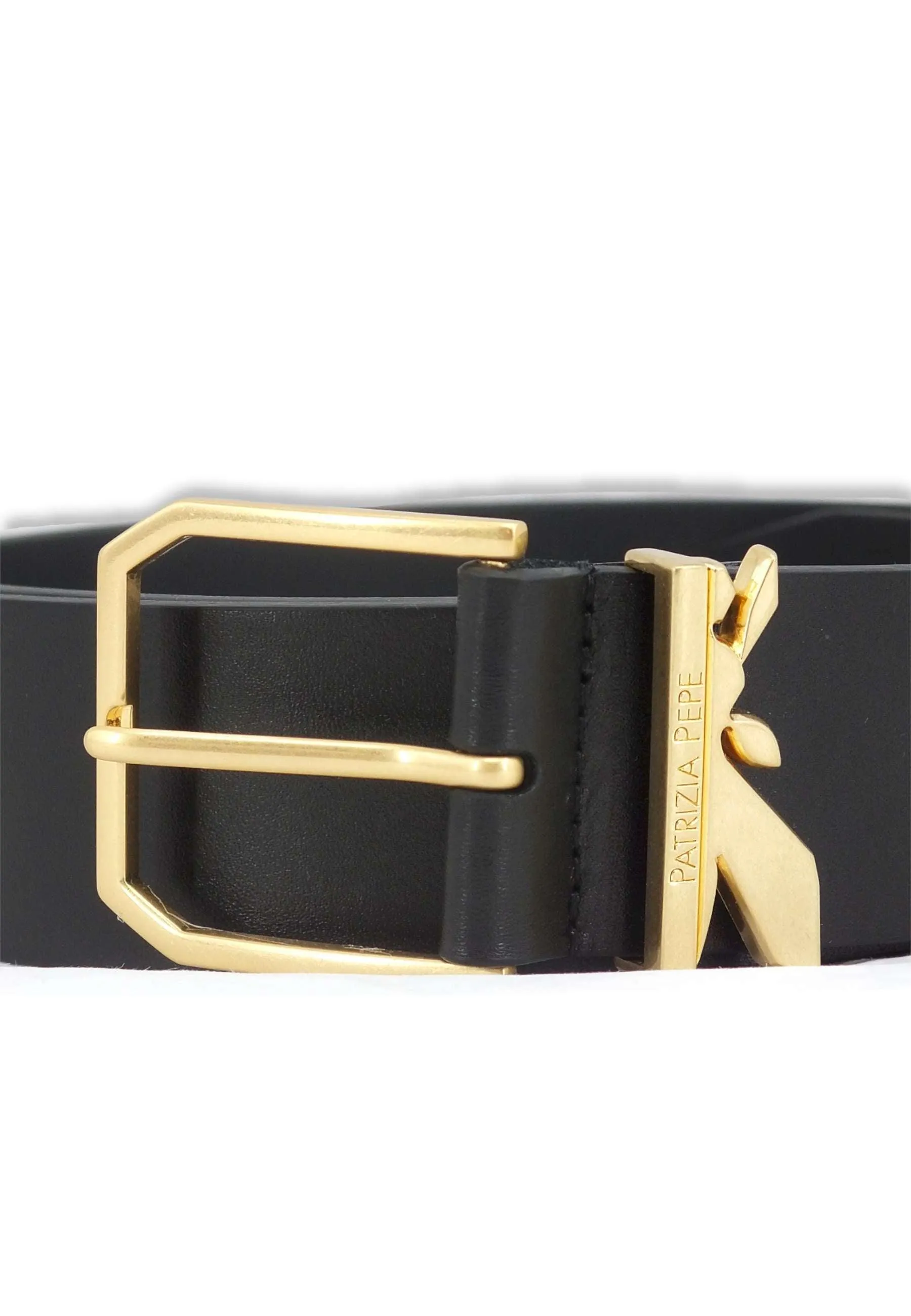 PATRIZIA PEPE Cintura Donna Logo Gold Nera 8W0008-L011