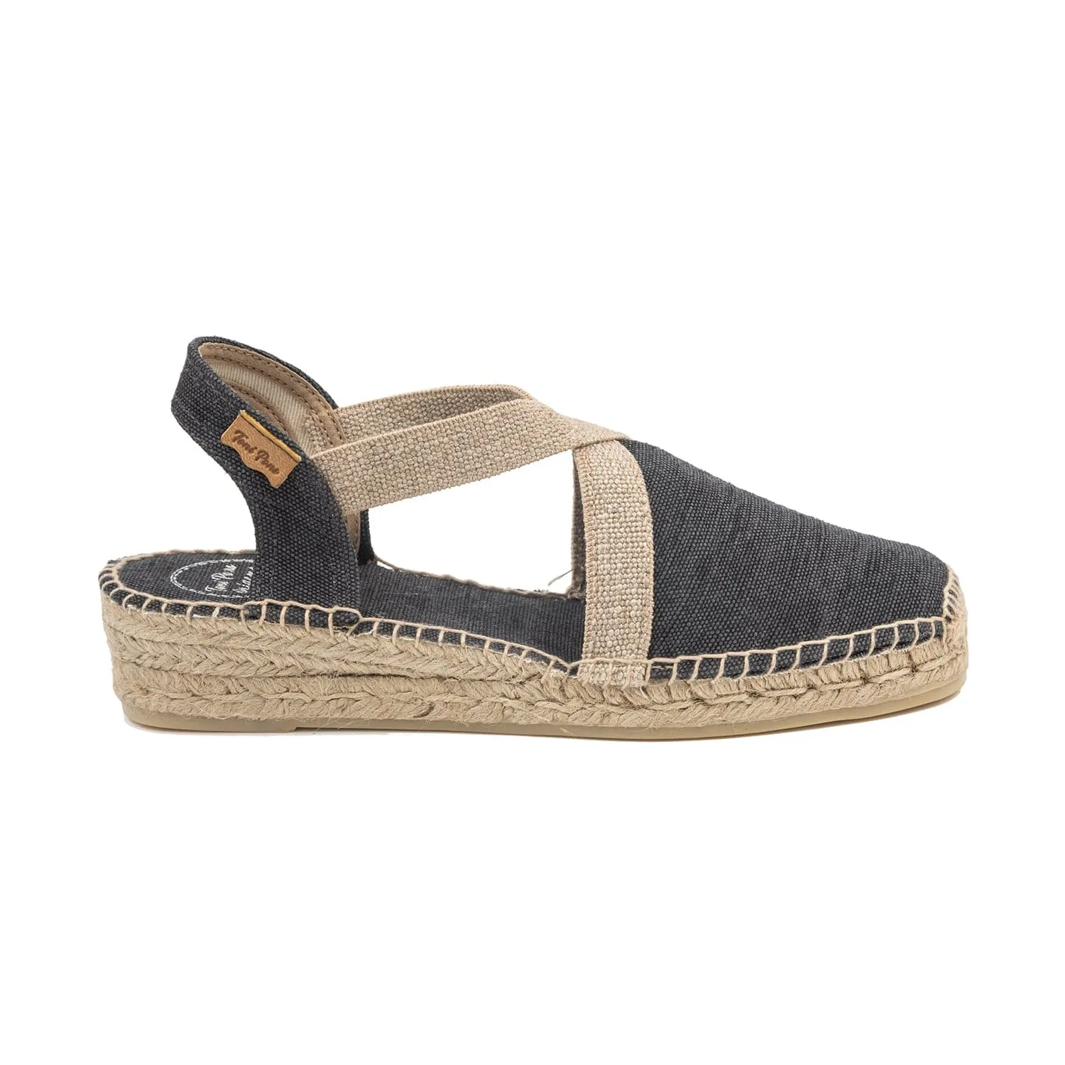 Plain Canvas Wedge Espadrille for Women - Verdi-V