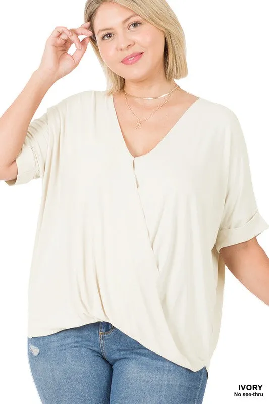 PLUS RAYON SPAN CREPE LAYERED LOOK TOP