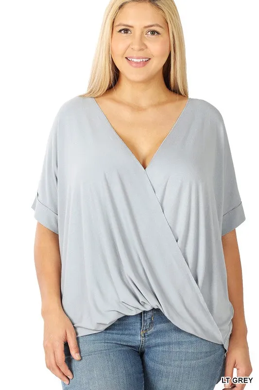 PLUS RAYON SPAN CREPE LAYERED LOOK TOP