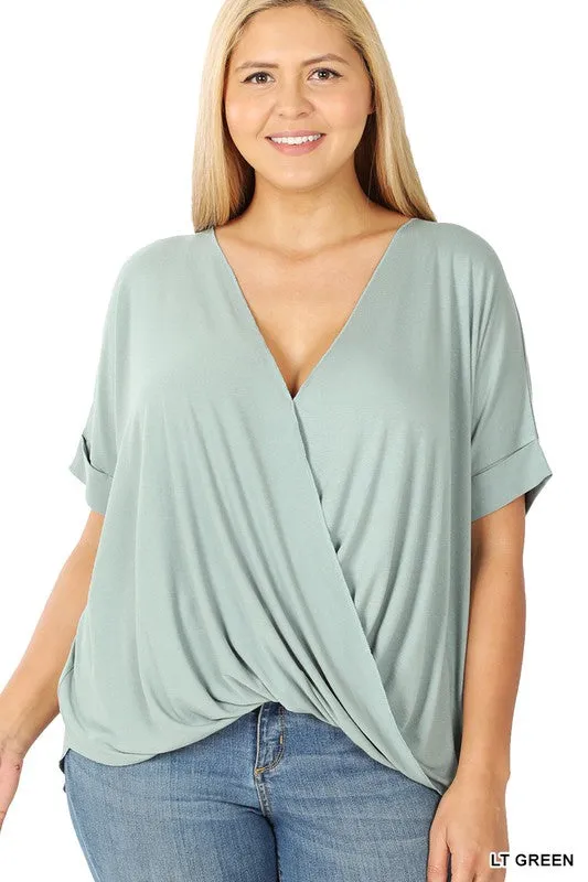 PLUS RAYON SPAN CREPE LAYERED LOOK TOP