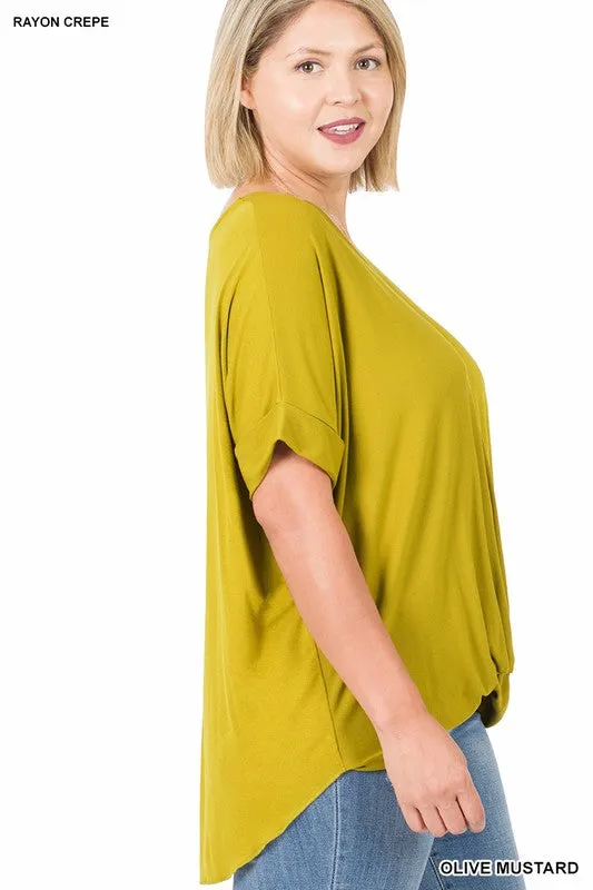 PLUS RAYON SPAN CREPE LAYERED LOOK TOP