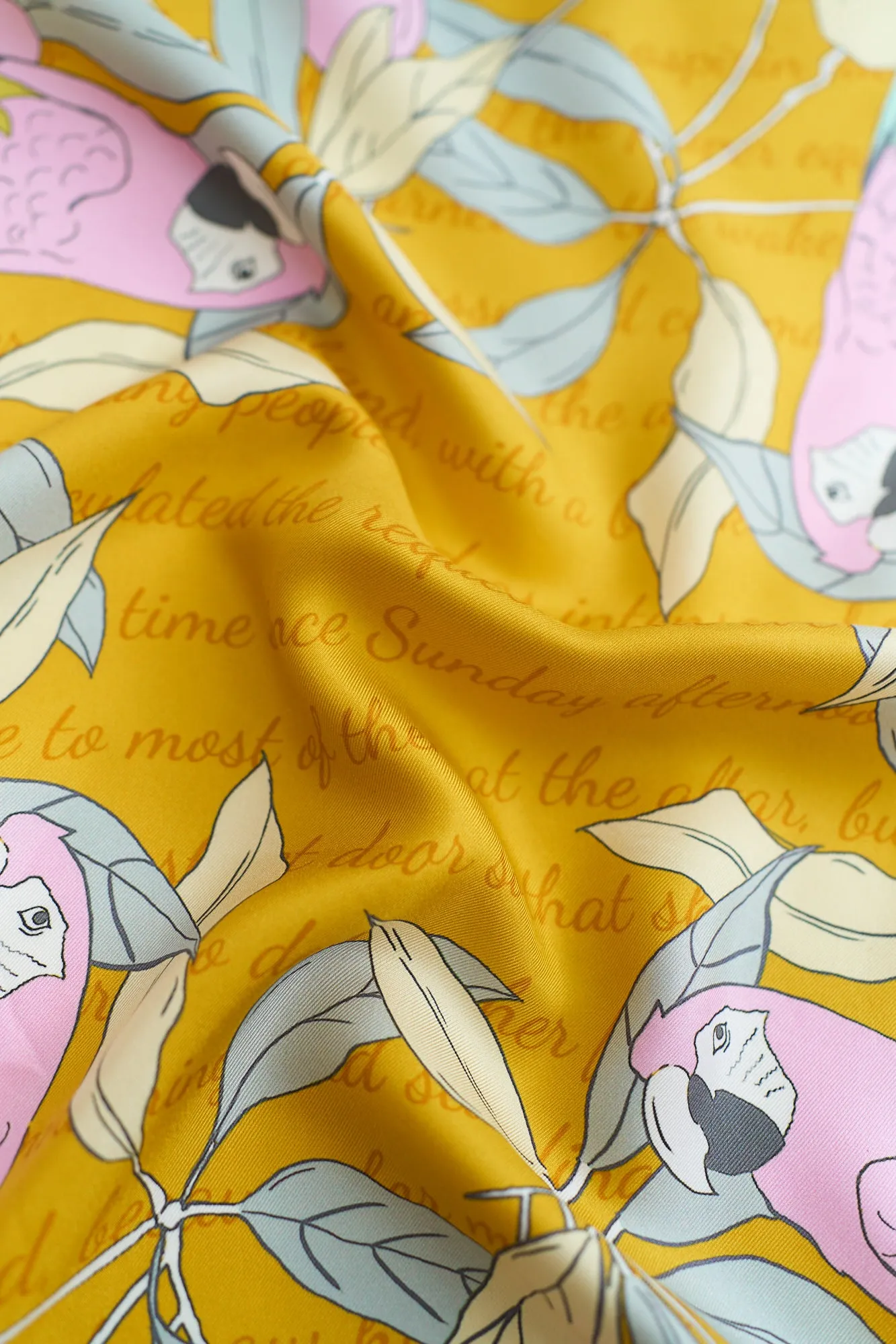 "El Amor" Silk Bandana - Yellow