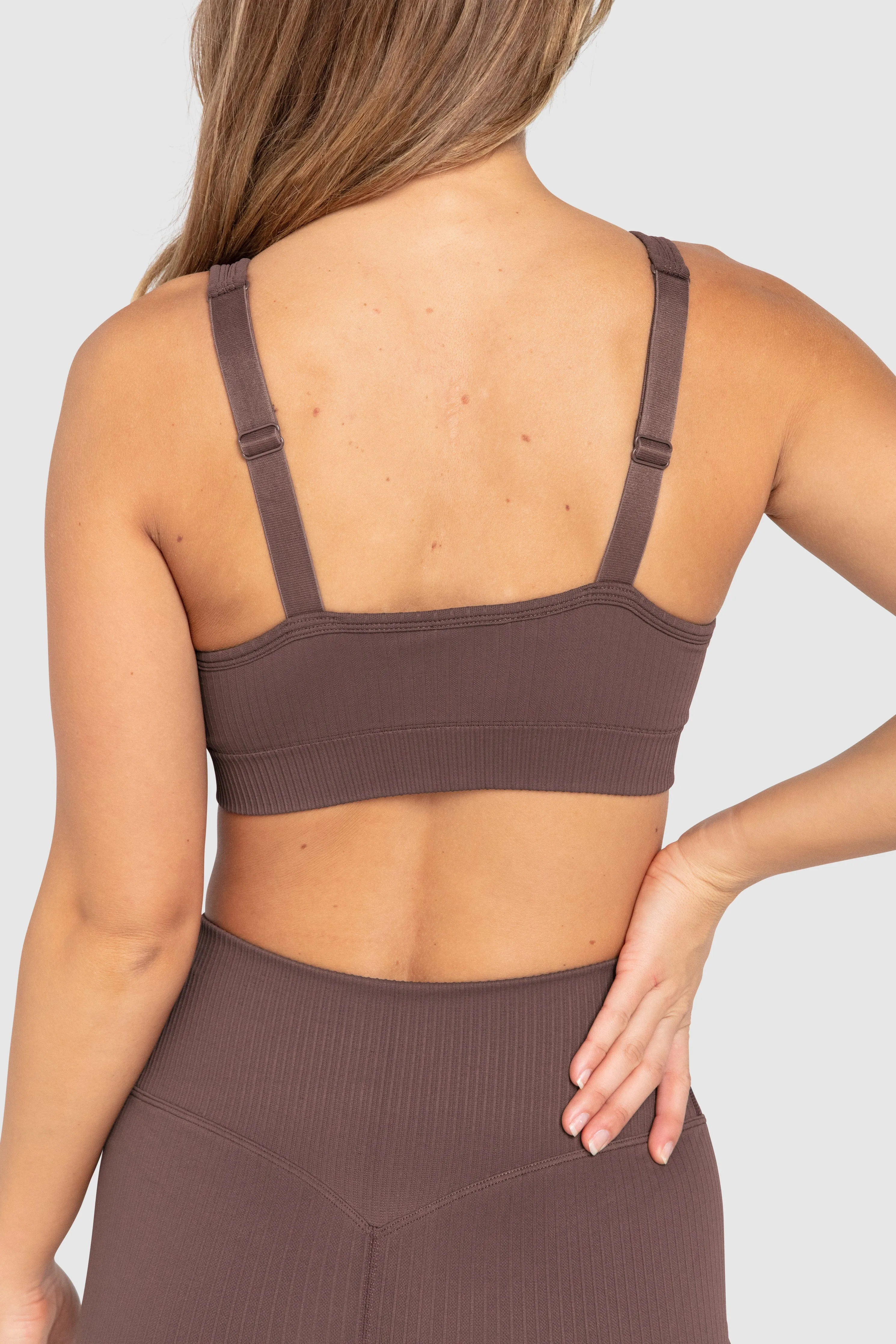 Ribbed Seamless Crop - Espresso Brown